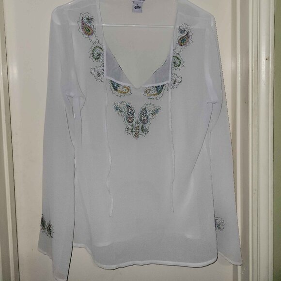 Tops - Cotton Express Embellished Sheer Tunic in XL